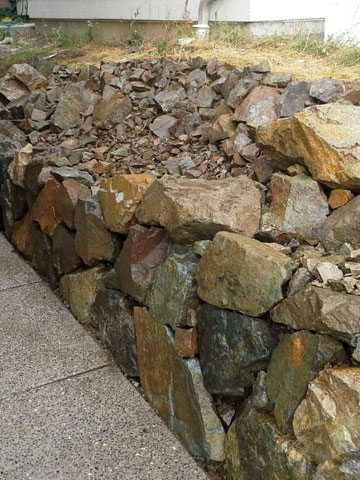 Natural Rock Boulder Retaining Wall Construction